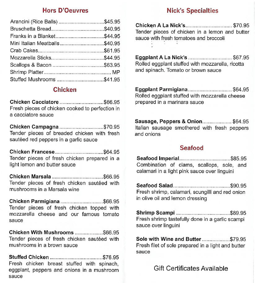 Nick's Restaurant and Pizza in Danbury, CT offering food, breakfast